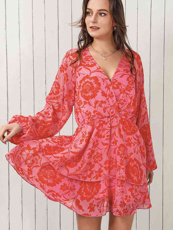 Printed  Neck Mini Dress -BazaarBey - www.shopbazaarbey.com