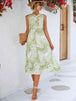 Printed Cowl Neck Sleeveless Dress -BazaarBey - www.shopbazaarbey.com