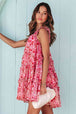 Printed Square Neck Sleeveless Mini Dress -BazaarBey - www.shopbazaarbey.com