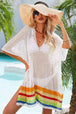 BazaarBey Rainbow Stripe  Slit Cover-Up Bazaarbey