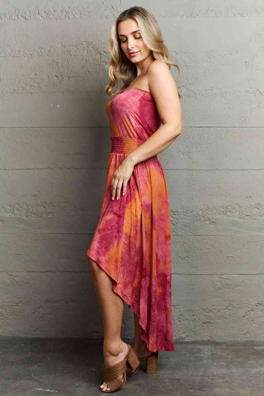 Ninexis In The Mix Sleeveless High Low Tie Dye Dress Bazaarbey