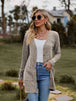 Ribbed Button-Up Cardigan with Pockets Trendsi
