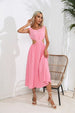 Cutout Ruched Round Neck Tank Dress -BazaarBey - www.shopbazaarbey.com
