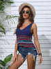 Striped V-Neck Knit Tank Bazaarbey