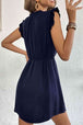 Ruffled Tie-Waist Keyhole Dress -BazaarBey - www.shopbazaarbey.com