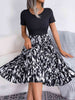 Printed Round Neck Ruffle Hem Dress -BazaarBey - www.shopbazaarbey.com