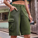 Denim Cargo Shorts with Pockets Bazaarbey