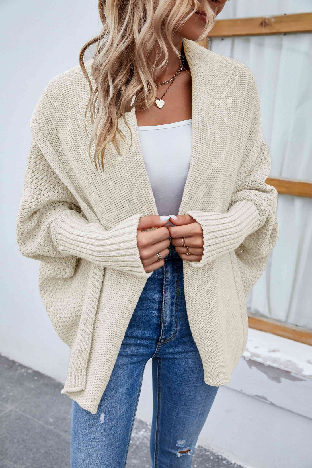 Open Front Long Sleeve Cardigan Bazaarbey
