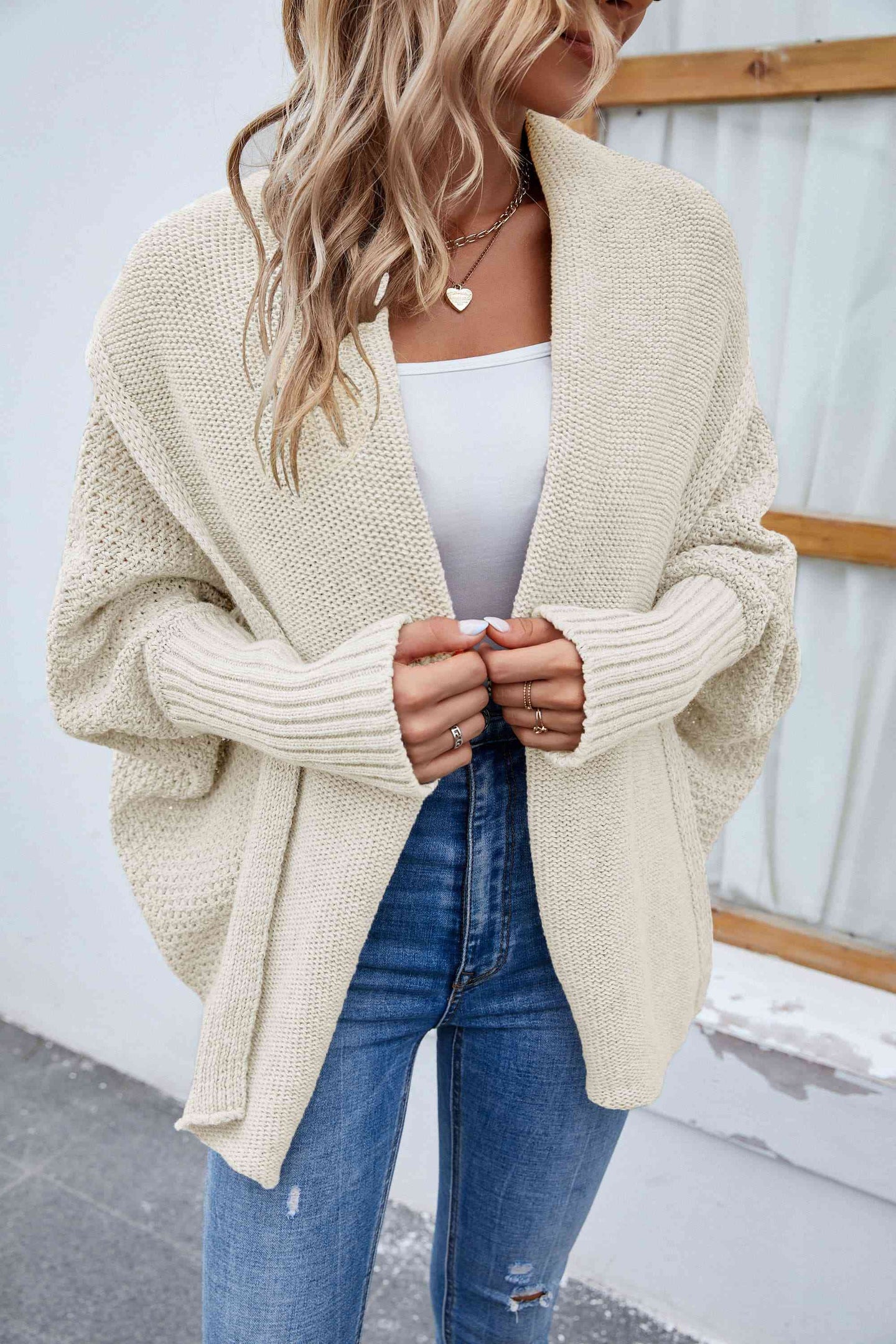 Open Front Long Sleeve Cardigan Bazaarbey