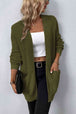 Rib-Knit  Pocketed Cardigan Trendsi