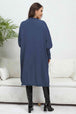 Lantern Sleeve Open Front Pocketed Cardigan Trendsi