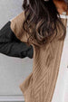 Full Size Color Block Cable-Knit Tops Bazaarbey