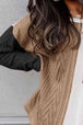 Full Size Color Block Cable-Knit Tops Bazaarbey