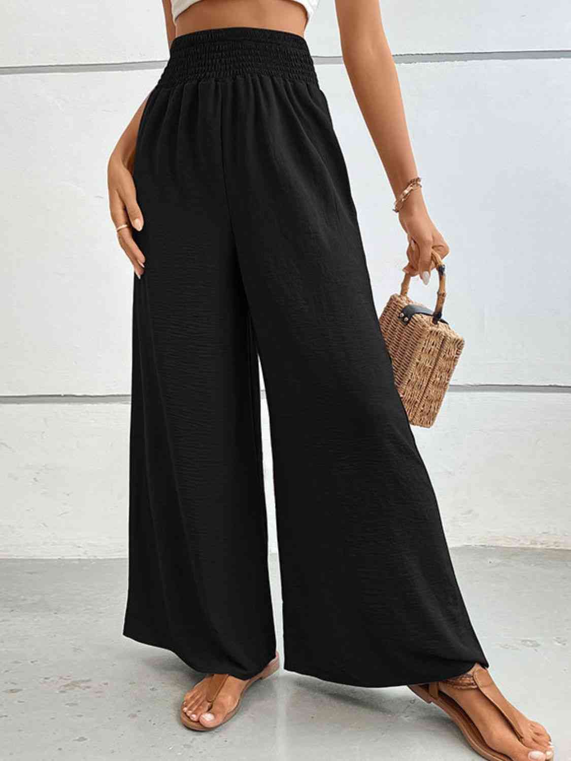 Wide Waistband Relax Fit Long Pants Bazaarbey