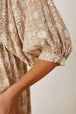 Floral Tie Neck Ruched Babydoll Dress -BazaarBey - www.shopbazaarbey.com