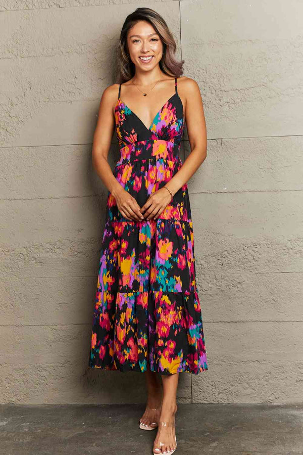 Cutout Spaghetti Strap Tiered Dress -BazaarBey - www.shopbazaarbey.com