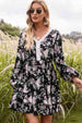 Floral Lace Trim Long Sleeve Dress -BazaarBey - www.shopbazaarbey.com