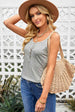 Striped Henley Tank Top Bazaarbey