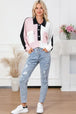 Multicolor Button-Down Long Sleeve Blouse Trendsi