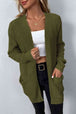 Rib-Knit  Pocketed Cardigan Trendsi