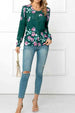  Floral Button Front Round Neck Cardigan Trendsi