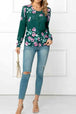  Floral Button Front Round Neck Cardigan Trendsi