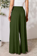   Smocked Wide Waistband Wide Leg Pants Bazaarbey