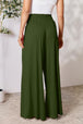   Smocked Wide Waistband Wide Leg Pants Bazaarbey