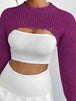 Distressed Long Sleeve Cropped Sweater Trendsi