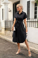 Tied Button Up Shirt Dress -BazaarBey - www.shopbazaarbey.com