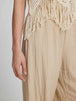 Fringe Hem Wide Leg Long Pants Bazaarbey