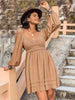 Crochet V-Neck Balloon Sleeve Dress -BazaarBey - www.shopbazaarbey.com