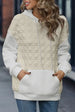 Drawstring Long Sleeve Hoodie with Pocket Bazaarbey