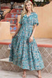 Paisley Print Flounce Sleeve Maxi Dress -BazaarBey - www.shopbazaarbey.com
