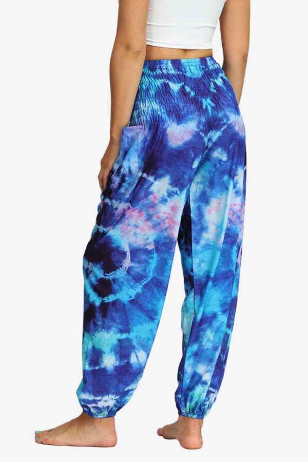 Tie-Dye Smocked Joggers Bazaarbey