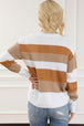 Striped Round Neck Long Sleeve Knit Top Bazaarbey
