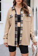 Plaid Button Down Collared Jacket Trendsi