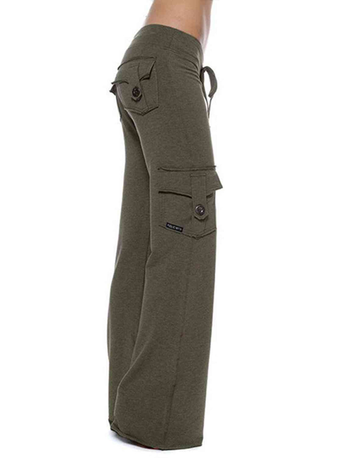 Mid Waist Pants with Pockets Bazaarbey