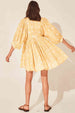 Floral Tie Neck Lantern Sleeve Dress -BazaarBey - www.shopbazaarbey.com