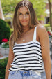  Striped Straight Neck Cami Bazaarbey