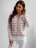  Striped Button Front Cardigan Trendsi