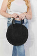  Beach Date Straw Rattan Handbag in Black Bazaarbey