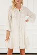 Tie Neck Balloon Sleeve Mini Dress -BazaarBey - www.shopbazaarbey.com