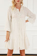 Tie Neck Balloon Sleeve Mini Dress -BazaarBey - www.shopbazaarbey.com