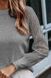 Round Neck Raglan Sleeve Knit Top Bazaarbey
