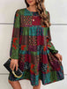  Round Neck Long Sleeve Dress -BazaarBey - www.shopbazaarbey.com