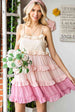 Color Block  Ruffled Tiered Spaghetti Strap Dress -BazaarBey - www.shopbazaarbey.com