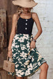 Two-Tone Decorative Button Frilled Dress -BazaarBey - www.shopbazaarbey.com