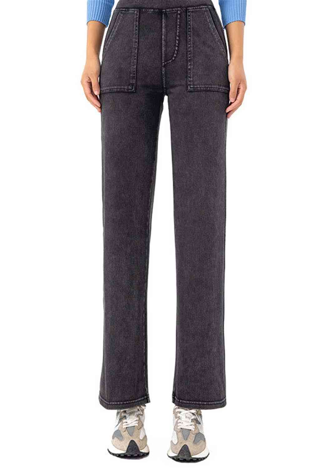 Pocketed Long Jeans Bazaarbey