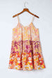 Floral Spaghetti Strap Tiered Dress -BazaarBey - www.shopbazaarbey.com